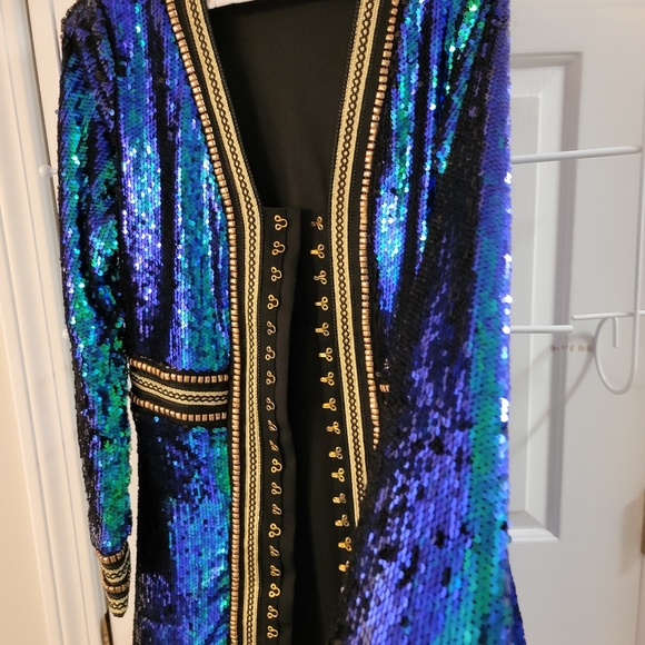 Anisha Green Premium Embellished Sequin shirt dress - Picture 5 of 15